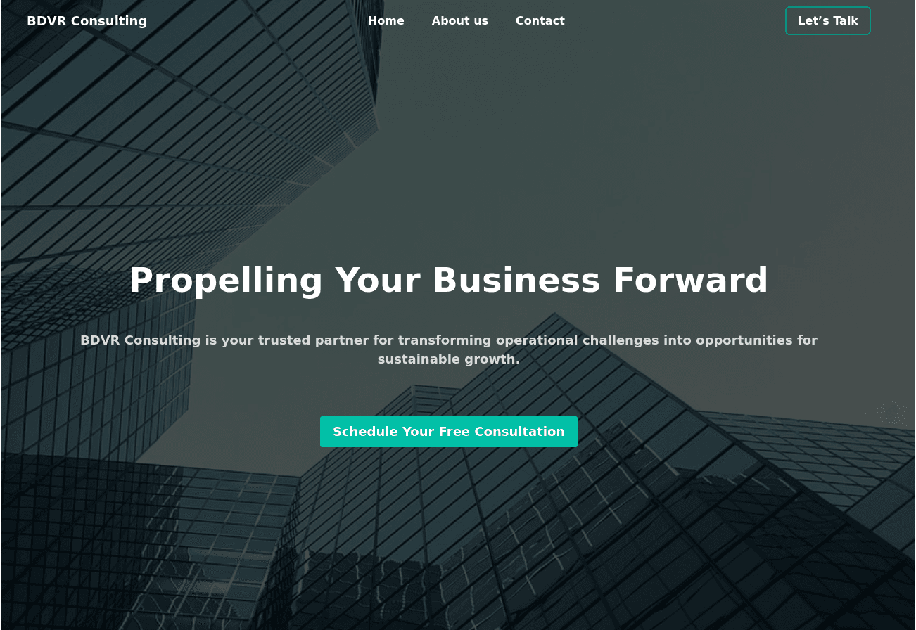 BDVR Consulting – Business Website screenshot 1